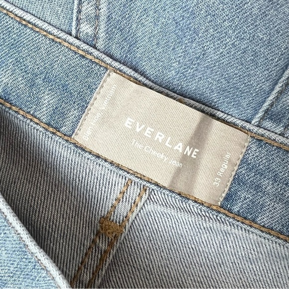 NEW EVERLANE 90s High Waist Straight Leg Distressed Stretch Denim Cheeky Jean 33 - Picture 12 of 15